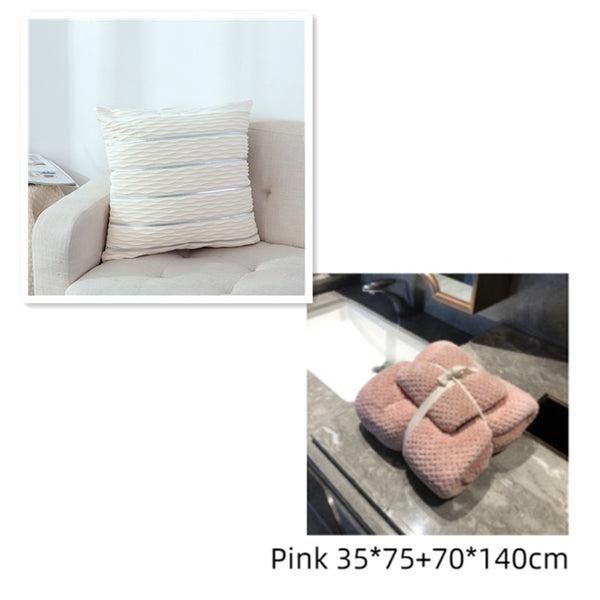 white-and-pink-towel-set