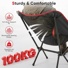 Lightweight Outdoor Folding Chair Camping Portable Seat High Back Fishing Chair