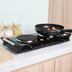 2000W Electric Cooker Double Hob Hot Plate Stove W Handle Table Hob Kitchen