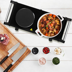 2000W Electric Cooker Double Hob Hot Plate Stove W Handle Table Hob Kitchen
