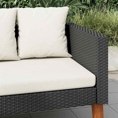 3-seater garden sofa with cushions, poly rattan;   1-seater garden sofa