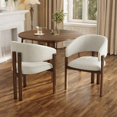 Set Of 4, Metal Chairs, Dining Chairs, Suitable For Homes, Restaurants, Living Rooms, And Cafes, Linen, Walnut Wood Color