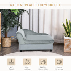 Luxury Fancy Dog Couch with Hidden Storage, Small Dog Sofa Bed with 2" Soft Foam, Modern Pet Furniture for Puppies & Little Breeds, Pale Gray
