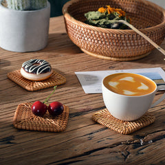 Hot Wholesale Vietnam Autumn Rattan Weaving Cake Tabletop Storage Coaster Shooting Props American Furniture Basket