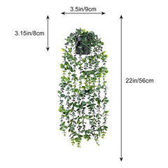3 Pack Artificial Hanging Plants In Pots Indoor Fake Trailing Plants Home Room UK NEW