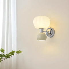 Cream Style Pumpkin Wall Lamp Master Bedroom Bedside Lamp