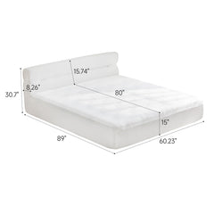 All In One Queen Mattress & Bed Frame 15 Inch Queen Size Mattresses  In A Box With Cool Fabric  Pressure Relief, Motion Isolation  No Assembly Required For Living Room Apartment Bedroom Dormitory