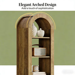 Open Bookcase,Arched Display Shelf