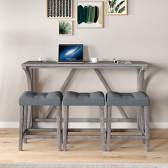 Bar Table Set With Power Socket, Bar Table And Chair Set For Living Room, Dining Room, Games Room