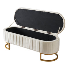 Elegant Fabric Velvet Storage Footstool