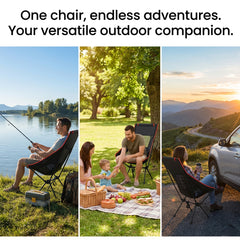 Lightweight Outdoor Folding Chair Camping Portable Seat High Back Fishing Chair