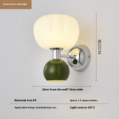 Cream Style Pumpkin Wall Lamp Master Bedroom Bedside Lamp