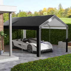 10 X 20ft Carport Roof, UV Resistant Canopy Replacement, Fits 84C-378V00 And 84C-206 Series, Dark Gray