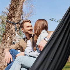 Garden Hammock Camping Canvas Hammock Bed Breathable Hanging Swing Spreader Bar