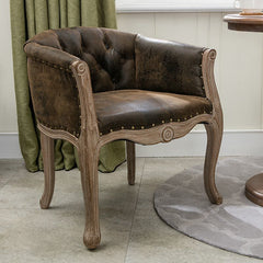 European-style Solid Wood Fabric Dining Chair With Backrest Sofa Chair Coffee Shop