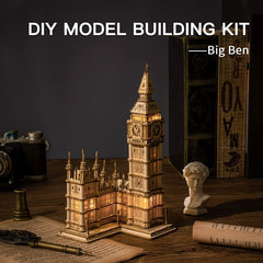 Rolife Big Ben 3D Wooden Puzzle - 220-piece London Architecture Model Set, DIY Collectible Building Toy For Teens And Adults, Unique Desktop Decoration