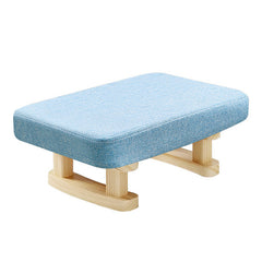 Small Wood Footstool Footrest Pouffe Foot Stool Padded Ottoman SeatBench