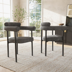 Modern Dining Chairs Set Of 6, Upholstered Velvet Armchairs,Comfortable Armrest Dining Chairs For Kitchen, Dining Room, Living Room, Multiple Colour Options