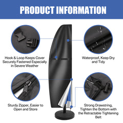 205cm Garden Parasol Cover Patio Umbrella Heavy Duty Waterproof Furniture Protector--31.1x21x4.7