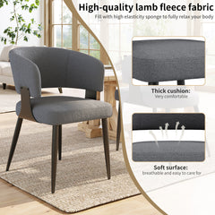 Modern Dining Chairs Set Of 2,Dining Room Chairs With Metal Legs Upholstered Fabric Dining Room Chairs With Curved Backrest, Soft Cushion Seat And Sturdy Metal Frame
