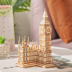 Rolife Big Ben 3D Wooden Puzzle - 220-piece London Architecture Model Set, DIY Collectible Building Toy For Teens And Adults, Unique Desktop Decoration