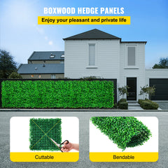 Artificial Boxwood Panel UV 24PCS Boxwood Hedge Wall Panels Artificial Grass Backdrop Wall 10"x10" 4 Cm Green Grass Wall Fake Hedge For Decor Privacy Fence Indoor Outdoor Garden Backyard