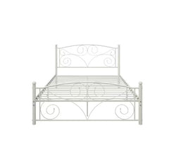 Queen Size Unique Flower Sturdy System Metal Bed Frame With Headboard And Footboard