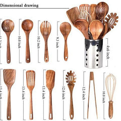 High Temperature Vegetable Spatula Acacia Wood Cooking Set Wooden Spatula