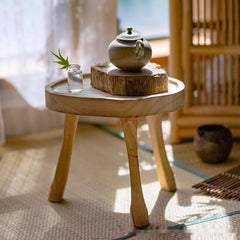 Solid Wood Retro Low Stool Decorative Storage Base Support Furnishings