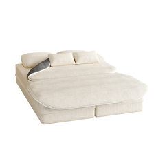 75  2-in-1 Foldable Sofa,Convertible Sleeper Foam Sofa Bed With Multi Functional Blanket, Corduroy Floor Folding Sofa Bed,  Floor Sofa Lounge Sofa For Living Room Bedroom Lounge Studio