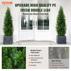 2 Pack 152.4 Cm Artificial Cedar Topiary Tree Faux Plant UV Decor In/Outdoor
