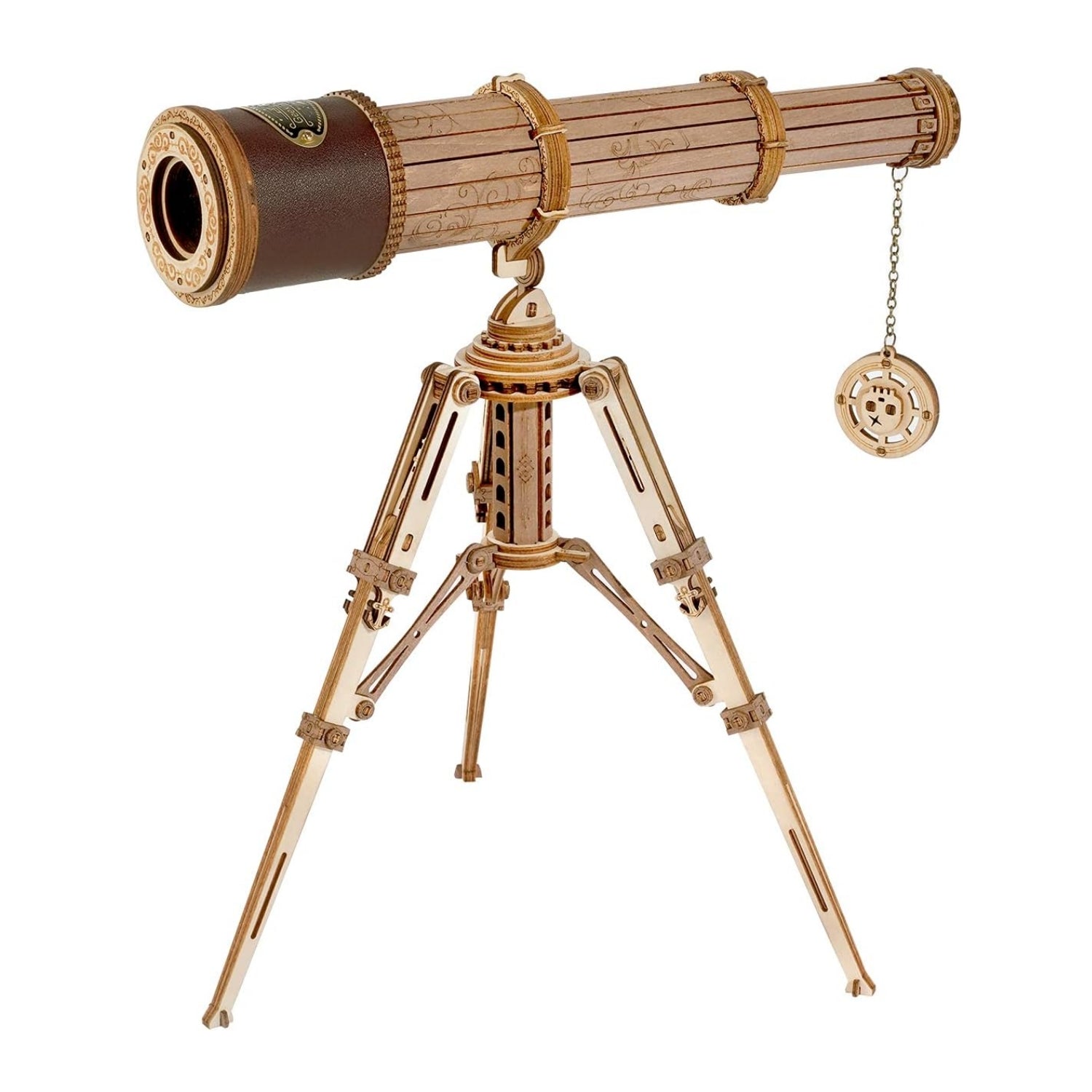 ROKR 3D Puzzles For Adults Wooden Telescope Building Model Kit With Tripod For Adults -3X Magnification Science Kit Gifts