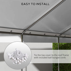 10 X 20ft Carport Roof, UV Resistant Canopy Replacement, Fits 84C-378V00 And 84C-206 Series, Dark Gray
