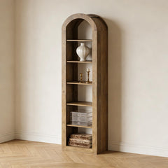 Open Bookcase,Arched Display Shelf