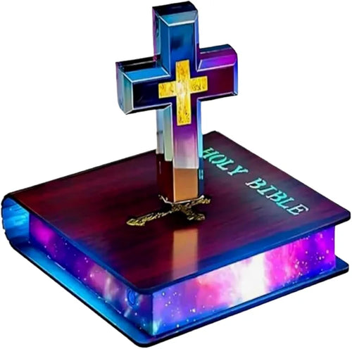 Magnetic Levitating Cross Lamp, Levitating Display 360°Floating Bible Night Light with Magnetic Levitation Touch Control Christian Decor for Home Office Bedroom 