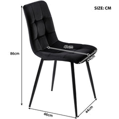 Dining Table Set  5-piece , Dining Table Set With 4 Chairs, Kitchen Table Set, Round Dining Table With 100 Cm Diameter And Golden Metal Legs, White MDF Table Top, Black Velvet Dining Chairs