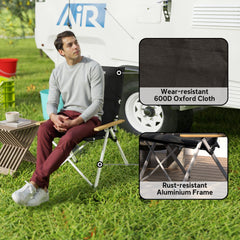 Portable Camping Chair For Adults, High Back Folding Chair With Padded Seat And Carry Bag, Outdoor Recliner For Hiking, Fishing, Beach And Picnic, Black