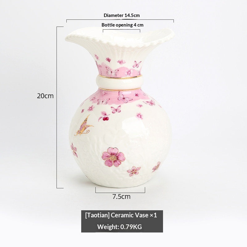 European Style Relief Floral Vase