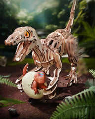 ROKR 3D Wooden Self-Walking Dinosaur Puzzle, Mechanical Model Kit For Adults & Teens, STEM Educational Building Set, Prehistoric Birthday Gift
