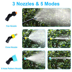 5L 1.32Gallon Battery Operated Water Sprayer Portable Garden Sprayer Electric Sprayer With Rechargeable Handle Telescopic Wand 3 Spray Nozzles Shoulder Strap For Lawn Garden
