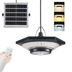 228LED Motion Sensor Solar Chandelier With Remote Control 3 Color Temperature Dimmable 5 Modes Courtyard