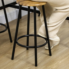 5-Piece Counter Height Bar Table and Chairs Set, Bar Table with Stools, Kitchen Table 4 Chairs, Rustic Brown