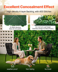 Artificial Grass Wall Panels, 8 PCS 20 X 20 Inch, 3D Combination Greenery Boxwood  Panel For Indoor Outdoor Green Decor & Ivy Fence Covering, Privacy Backdrop Wall Hedge Screen For Garden