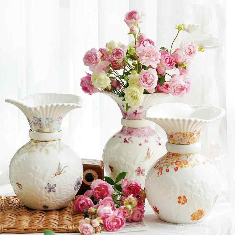 European Style Relief Floral Vase
