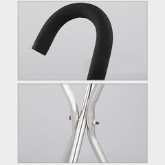 Folding Cane Seat Chair Walking Stick Tripod Hiking Stool Adjustable Height