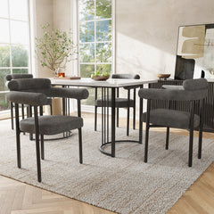 Modern Dining Chairs Set Of 6, Upholstered Velvet Armchairs,Comfortable Armrest Dining Chairs For Kitchen, Dining Room, Living Room, Multiple Colour Options