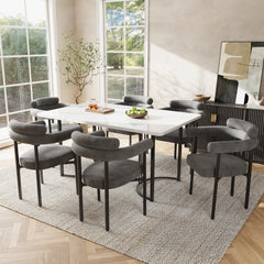 Modern Dining Chairs Set Of 6, Upholstered Velvet Armchairs,Comfortable Armrest Dining Chairs For Kitchen, Dining Room, Living Room, Multiple Colour Options