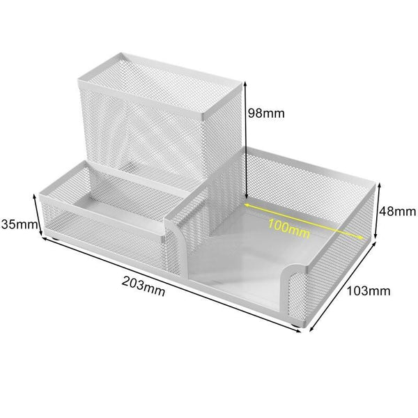 Stationery Organisers Desk Organiser Tray, Desk Tidy And Desk Tidy Organiser, Desktop Organiser For Pens, Sticky Notes & Office Supplies, Small Desk Organiser, Metal With Anti-Slip Pads, Stylish Indus