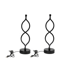 2Pcs Modern Wave-Shaped USB Desk Lamp With 3-Color Dimmable Lighting For Bedroom