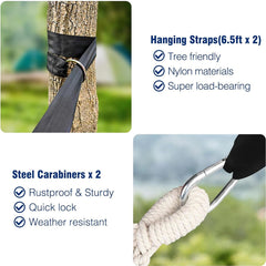 Garden Hammock Camping Canvas Hammock Bed Breathable Hanging Swing Spreader Bar